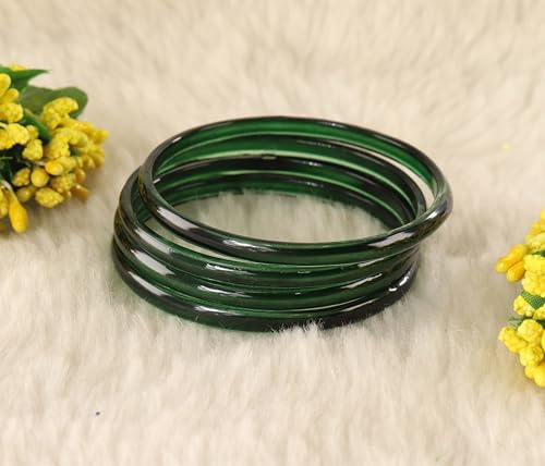 Image of STYOLLO Viral Jelly Plain Transparent Glass Kada Set For Women & Girls | Kanch Kada For Girls | Daily Ethnic Traditional Jewelry | Glossy Classic Fashion Kangan For Wedding, Festive & Parties - Set Of 4