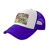 BLWSLC Gorra de béisbol negra con dibujo de graffiti, gorra de béisbol de malla ajustable, adecuada para senderismo y viajes al aire libre, Morado (, Talla única