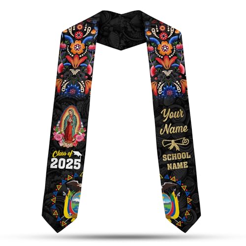 MonkeyVan Ecuadorians Graduation Sash Custom Ecuadorians American Flag Graduation Sash 2025 Ecuador Graduation Stole Ec16