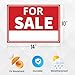 2PC For Sale Sign Car, 14 Inches by 10 Inches - 20 mil Polystyrene Plastic - Car For Sale Signs For Vehicles Window Boat