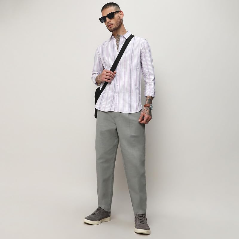 Image of CAHOOT Men's Shirt for Casual Wear |Regular Fit | Cotton Spread Collar Shirt Crafted with Regular Sleeve, Comfort Fit & High-Performance for Everyday Wear