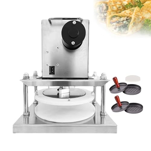 UMJIGF 2000w Pizza Dough Press Machine | Electric Pizza Base Damper Plate with 8.6 Inch/9.8 Inch Dough Plate | Commercial Dough Press Machine | Stainless Steel | Easy to Clean,25cm,22cm