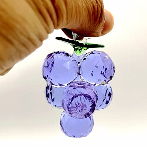 Crystal Glass Grape Tree Ornaments Home Decoration Housewarming Gifts Money Tree Figurine Crafts (Color : Clear, Size : 3 Hangs)