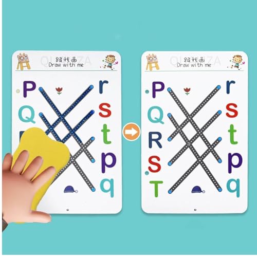 Image of Veemok 64 Pages Magical Tracing Workbook Set, Hand Writing Pen Control Training Book for Learning to Write The Alphabets | Numbers, Preschool Educational Reusable Learning Book for Kids (Pack of 1)
