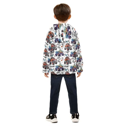 Image of Boys Fleece Jacket Hooded Autumn Winter Long Sleeve Thick Warm Outerwear;3-10 Years Kids Cute Fuzzy Jacket