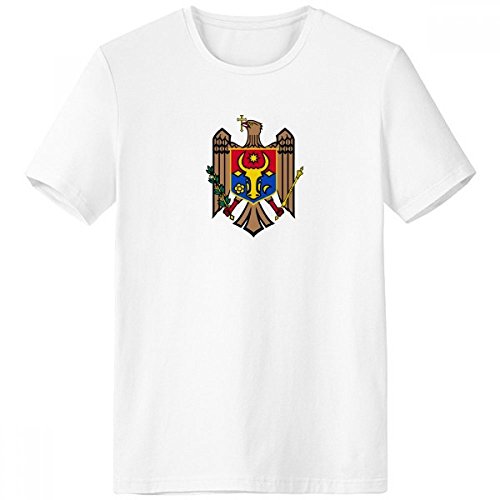 T-shirt blanc homme Moldavie imprimé col rond en taille S multi-couleur