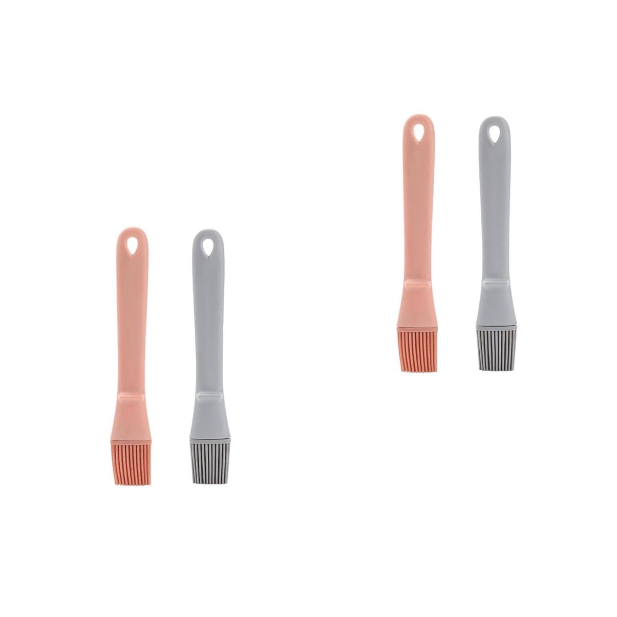 Garneck 2sets Silicone Basting Pastry Brushes Cooking Brush Bbq Sauce Reusable Non-stick Kitchen Tool 2pcs*2