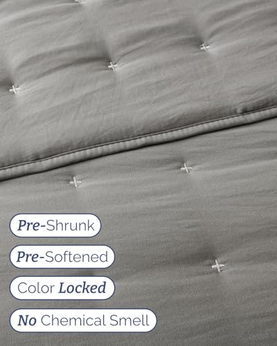 Image of Quilts King Size - Bedspread for King Size - Lightweight Comforter Set - Quilt Bedding Set for All-Seasons - Ultra Soft, Breathable & Comfy - Summer Coverlet w / 2 Pillow Shams - 106 inch x 96 inch, Dark Grey
