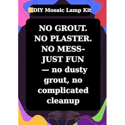 DEMMEX DIY Turkish Moroccan Mosaic Lamp Making Kit Beginner Friendly Mosaic Art & Craft Project Kit for Adults & Teens No Grout/Plaster Needed Fun, Easy, No Experience Required (Pink)