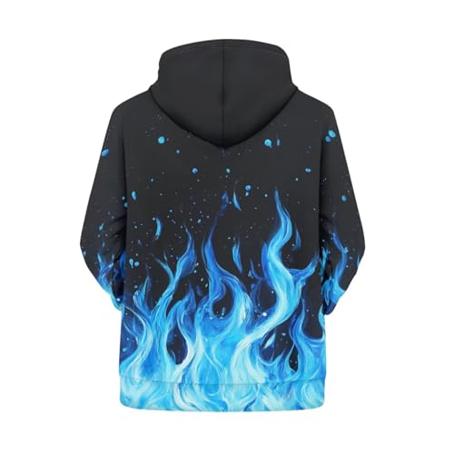Image of Forchrinse Green Palm Tree Sea Beach Mens Hoodies Pullover Long Sleeve Fleece Hoodie Cozy Sport Casual Outwear