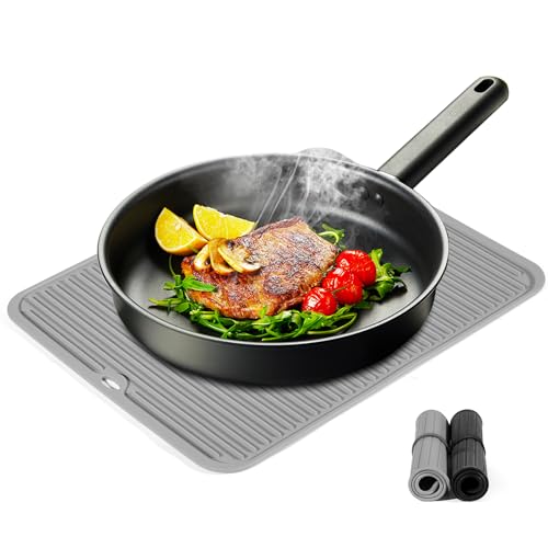 VIFENYUO Silicone Trivet Mat Extra Large Heat Resistant Non-Slip Pot Holder Multi Purpose Kitchen Hot Pad for Hot Dish Mat Utensil Drying Rack 14.2'×11 '