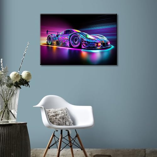 Hypercar déco murale moderne TISHIRON grand format 91,4 x 61 cm pour chambre - 3