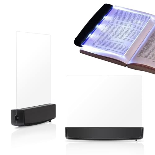 Flat Book Lights for Reading at Night, LED Book Page Reading Light, Rechargeable Bookmark Book Lamp Eye Care Book Full Page Light with Two-Level Brightness Adjustment, Full Page Illuminator for Reader