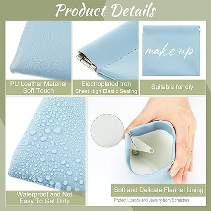 Cannagenix Pocket Make up Bag, Cosmetic Bag Women Travel Bags Small Makeup Bag Portable Leather Mini Makeup Organizers Storage for Cosmetics Headphones Jewellery Coin Purse (Multi Color) (1) 4