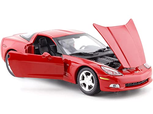 Modelo a escala 1:24 Chevy Corvette C6 Rojo 2005 miniatura 4