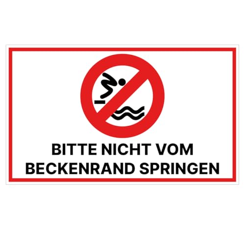 Schild Nicht vom Beckenrand springen Schwimmbad Hinweisschild Alu/Dipond inkl. Klebepads 25x15 cm