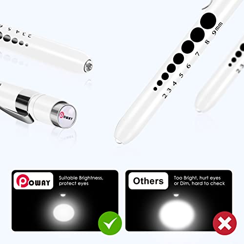 Opoway Nurse Pen Light With Pupil Gauge Led Medical Pen Lights For Nursing Students Doctors With Batteries 2Pcs White #TOP1