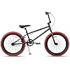 cubsala Freestyle BMX Bike, 20 Inch Kids Bicycle for 7-13 Years Old Kids and Beginner Level Rider, Black with Red Tires #4