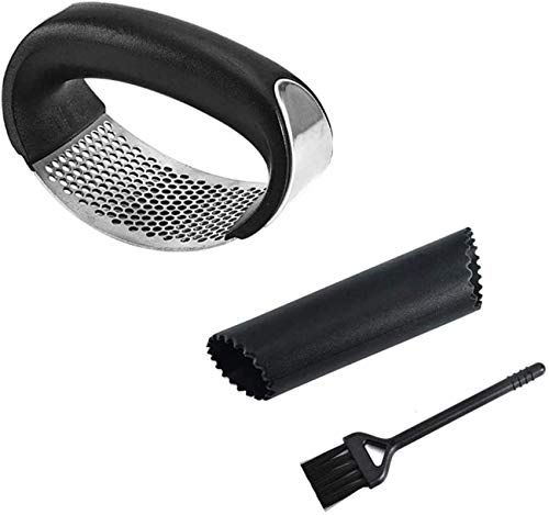 Knoblauchpressenset mit ABS, Knoblauchbrecher Küchen-Knoblauchwippe, Fleischwolf-Brecher, 304 Edelstahl-Knoblauchpresse in Lebensmittelqualität