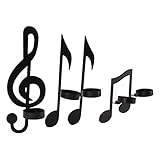 Schwarzer Musiknoten-Wandleuchter, Kerzenhalter, Eisendekor, Eleganter Noten-Kerzenhalter für Hochzeitsaktivitäten