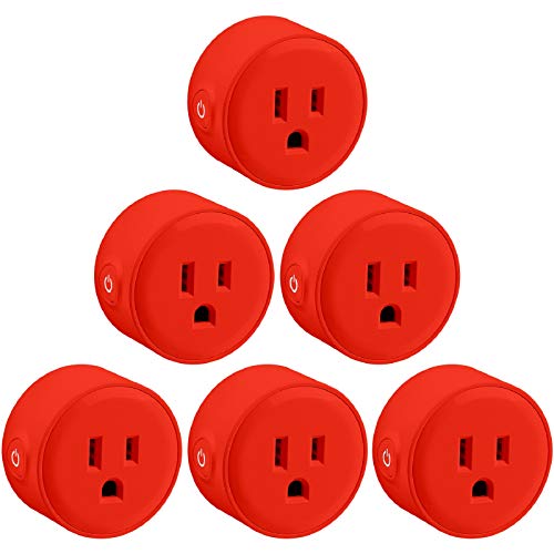 60% Off Discount LITEdge Smart Plug, Compatible with Alexa, Wi-Fi Accessible Power Outlet, No Hub Needed, Control with App on Phone, Single Socket, More Cool Red Finish, Pack of 6