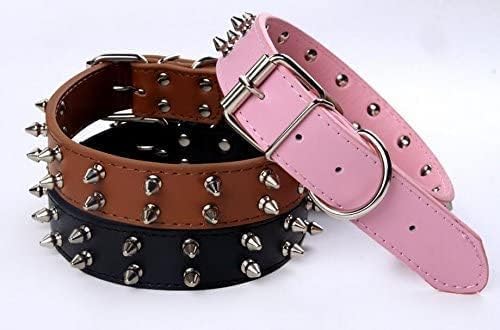 Petworld Leather Spike Dog Collar Brown Spiked Studded Dog Collar, Big Sharp Spike Dog Collars, Geniune Leather, Neck Protection from Bite, Adjustable, Fit Pitbull Doberman (B0CR62P7KY) Amazon Price History, Amazon Price Tracker