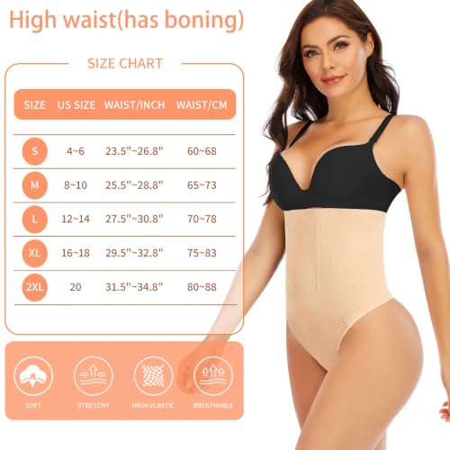 Image of Werena Tummy Control Thong Shapewear for Women Seamless Shaping Novelty Thong Panties Body Shaper Underwear