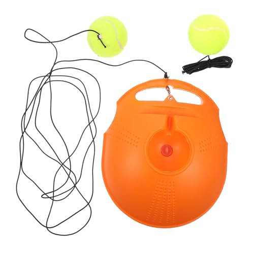 TOGEVAL テニス練習器具 便利なトレーニングベース付き 向け屋内外対応テニス練習ツール オレンジ色トレーニング器 球で反射神経と協調性