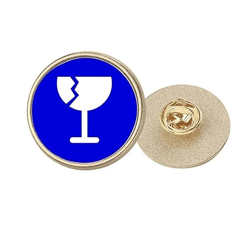 Fragile Blue Square broche ronde pour rehausser un vêtement trop simple