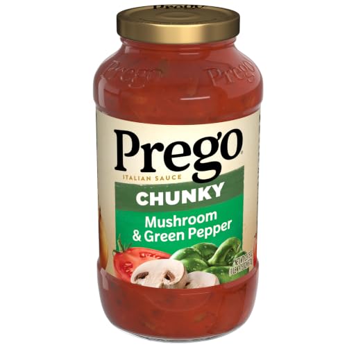 Prego Chunky Mushroom and Green Pepper Pasta Sauce, 23.75 Oz Jar