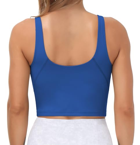 Image of THE GYM PEOPLE Womens' Sports Bra Longline Wirefree Padded with Medium Support