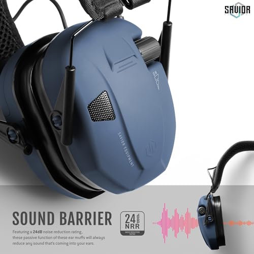 Image of Savior Equipment Apollo Electronic Earmuffs For Shooting w /Gel Ear Pads, 24dB NRR, Noise Cancelling Ear Protection Headset