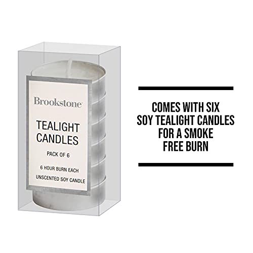 Brookstone 2-In-1 Tea Light Ceramic Diffuser And Wax Warmer | Ceramic Aromatherapy Diffuser With Essential Oil And Six Tea Lights Candles | Perfect Room Fragrance Warmer | Eucalyptus Spearmint #TOP4