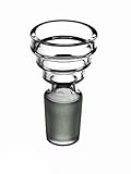 Kleines gestuftes Glasköpfchen in Trichterform für Glasbongs mit 14,5mm Schliff am Chillum.