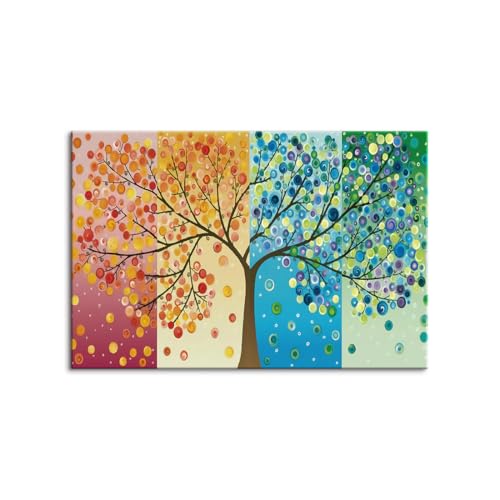 絵画 アートパネル インテリア おしゃれ 壁掛け 北欧 四季 春 夏 秋 冬 キャンバス アート モダン 花 植物 開運 軽量 金具付き 留め具付き 木枠付きの完成品 (70x100cm(28x40in),A)