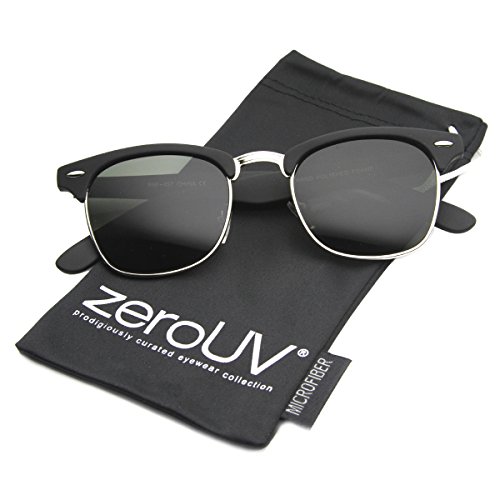 Image of zeroUV Half Frame Semi-Rimless Horn Rimmed Sunglasses