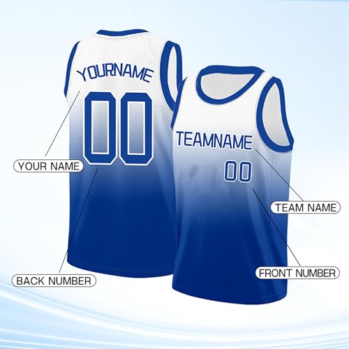 Image of Custom Basketball Jersey for Men - Personalized Name & Number, Embroidered or Printed, Athletic Shirt for Kids, Boys & Youth