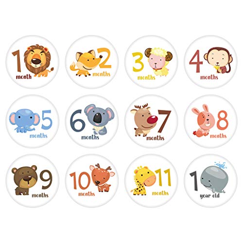 12 Pcs Month Sticker Baby Photography Memorial Monthly Kids Commemorative Card Number Photo Props Accessories Gifts Baby Monthly Stickers Boys Baby Monthly Stickers Girl Baby Monthly