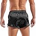 AMY COULEE Mens Satin Shorts Silk Boxers Sexy Split Side Lounge Shorts 3 Inch Pajama Bottoms (M, Black)
