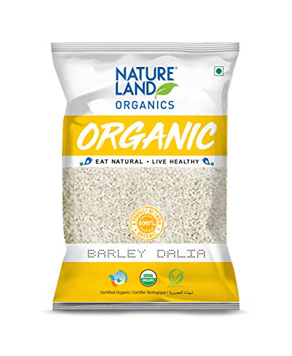 Image of Natureland Organics Barley Dalia 500 Gm (Pack of 4) Total 2Kg - Organic Dalia + Natureland Organic Barley Flour /Jau Flour 500 Gm (Pack of 5) - Healthy Organic Flour