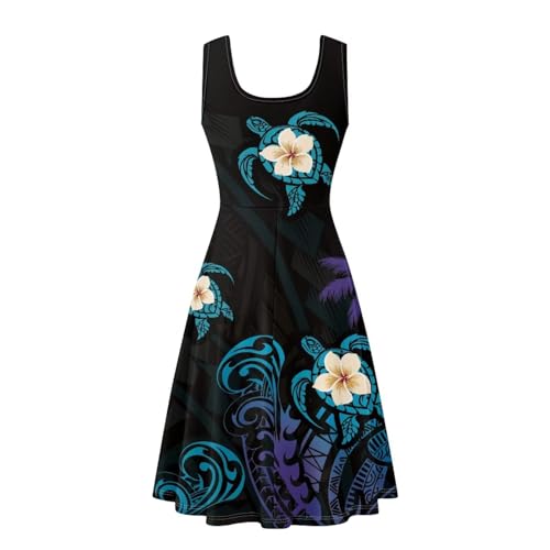 Image of Dreaweet Casual Sleeveless Dresses for Women Girls, Round Neck Tank Dresses with Pockets Summer Sundress Size XS-4XL