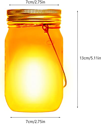 Solar Powered Mason Jar Atmosphere Lights,4 Pack Outdoor Hanging Solar Breath Lights For Patio Garden Party Table Landscape Pathway Decor Lantern Lights #TOP1