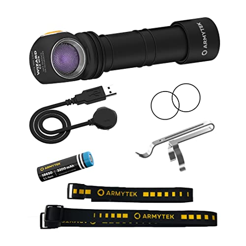 Armytek Wizard C2 WUV White & Ultraviolet LED Lampe frontale avec support magnétique à batterie 1100 lm 3 h 65 g