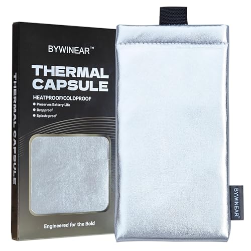 BYWINEAR Thermal Phone Case Prevent OVERHEATING in The Sun Prevent Lower Temperatures to Extend Battery Life for iPhone 17Pro Max/16Pro Max/GalaxyA54 (Silver Large)