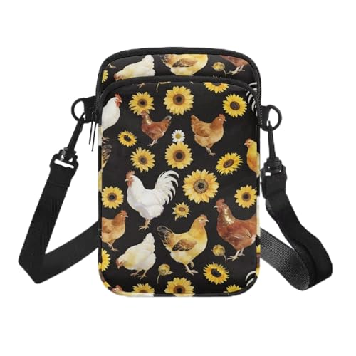 Image of Hawaiian Tribal Small Crossbody Bags for Women Cell Phone Bag Purse, Sea Turtle Zipper Sling Purses Shoulder Bag