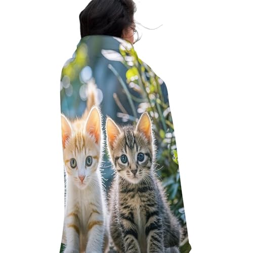 Couverture douce chat peluche ronde plaid unisexe imprimé