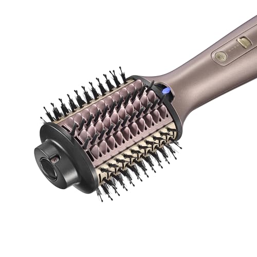 Suszarko lokówka do włosów BaByliss Air Power Volume 2 w 1 - tryby na mokro i na sucho, wygładzająca szczotka do suszenia z 3 ustawieniami temperatury, jonizacja i ceramika, złota, AS95E