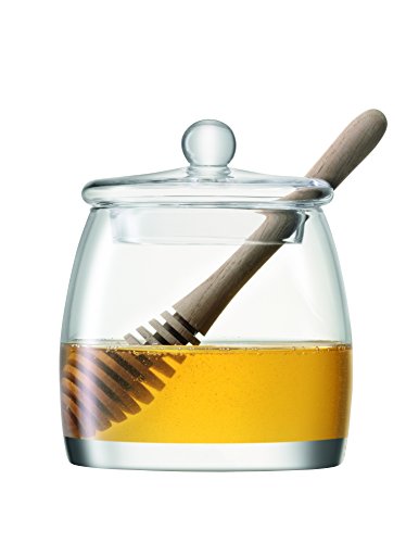 LSA International Serve Honey Pot and Oak Dipper 12.5 cm, H12.5cm