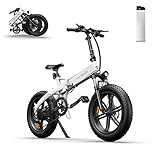 ADO A20F E Bike Klappbar 20 Zoll,Faltbares Elektrofahrrad E-Bike Pedelec Citybike Klapprad Elektrisches Fahrrad mit 250W Motor/36V/10.4Ah,klapprad Erwachsene Batterie bis 40-80km,Weiß