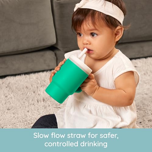 Image of Infantino My 1st Tumbler - Adorable Miniature Tumbler with Leak-Resistant Straw and Toddler-Friendly Handle, Encourages Hydration, Easy to Clean, (266 ml), Alpine
